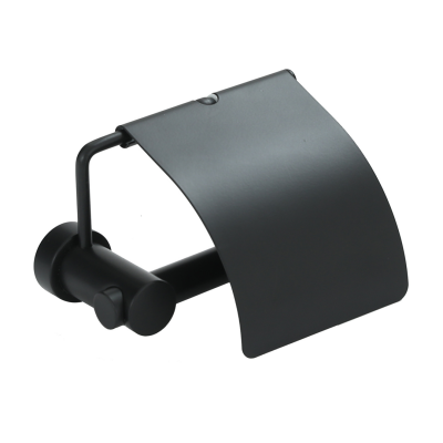 Aksy Bagno Aksu Utopıc 8511S Kapaklı Tuvalet Kağıtlığı - Mat Siyah - Pirinç - 1