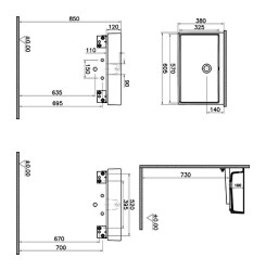 VitrA ArchiPlan Lavabo 7404B003-0012 Dikdörtgen - kompakt - 60x38 cm - armatür deliksiz - su taşma delikli - beyaz - 2