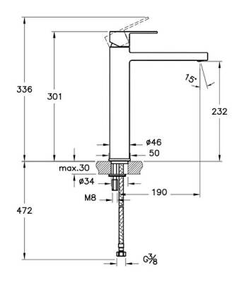 Artema Flo S Lavabo Bataryası A4258723 Yüksek - Uzun Çıkış Ucu - Altın - 2