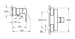 Artema Root Round Duş Bataryası A4272623 Altın - 2