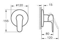 Artema Root Round Ankastre Duş Bataryası A4272826 Sıva Üstü Grubu - Bakır - 2