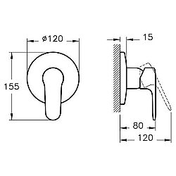Artema Root Round Ankastre Duş Bataryası A4272834 Sıva Üstü Grubu - Fırçalı Nikel - 2