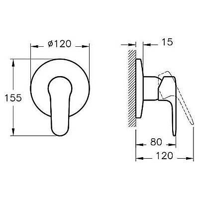 Artema Root Round Ankastre Duş Bataryası A4272834 Sıva Üstü Grubu - Fırçalı Nikel - 2