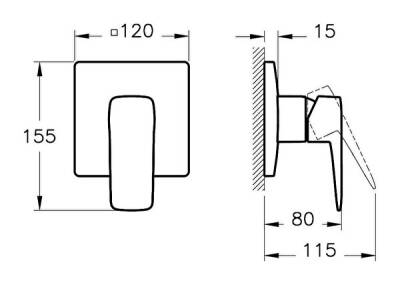 Artema Root Square Ankastre Duş Bataryası A4275126 Sıva Üstü Grubu - Bakır - 2