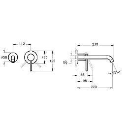 Artema A4354929 Minimax Round Ankastre Uzun Lavabo Bataryası, Soft Bakır - 2