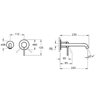 Artema A4354929 Minimax Round Ankastre Uzun Lavabo Bataryası, Soft Bakır - 2