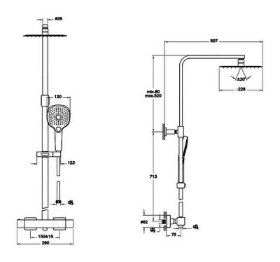 Artema Aquaheat Bliss S 230 Duş Sistemi A47202 Krom - 3