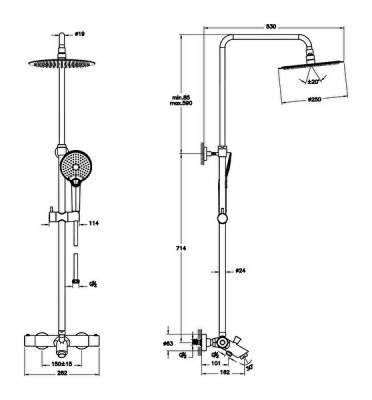 Artema Aquaheat Bliss 250B Banyo Sistemi A47209 Krom - 4