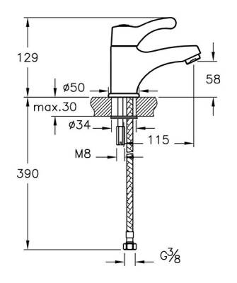 Artema Aquamed Lavabo Bataryası A47012STA Krom - 2