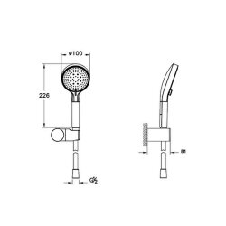 Artema Base Round A4590636 3F El Duşu Takımı, Mat Siyah - 2