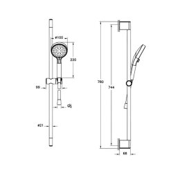 Artema Base Round A4590836 3F Sürgülü El Duşu Takımı, Mat Siyah - 2