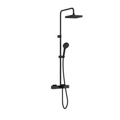 Artema Base Square A4730436 200 Duş Kolonu Ve Termostatik Banyo Bataryası Sistemi, Mat Siyah - 1