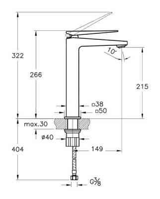 Artema Brava Lavabo Bataryası A42610 Sıva Üstü Grubu - Yüksek - Krom - 2