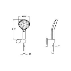 Artema Core Round A4591434 3F El Duşu Takımı, Fırçalı Nikel - 2