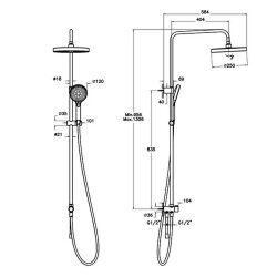 Artema Core Round A4591824 250 Duş Kolonu, Fırçalı Bakır - 2