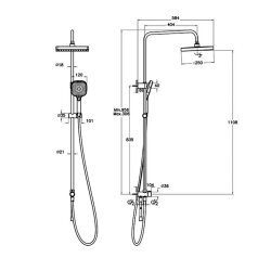 Artema Core Square A4591934 250 Duş Kolonu, Fırçalı Nikel - 2