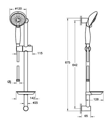 Artema Cozy 5F Sürgülü El Duşu Takımı A45682 Krom - 2