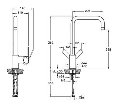 Artema Flo S Eviye Bataryası A42103 Krom - 2