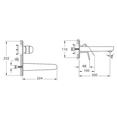 Artema Flow Round A43167 Ankastre Lavabo Bataryası, Krom - 2