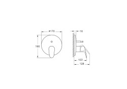 Artema Flow Round Ankastre Banyo Bataryası A43182 Sıva Üstü Grubu - Krom - 2