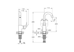 Artema Flow Round Lavabo Bataryası A43152, Döner Borulu, Krom - 2