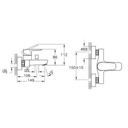 Artema Flow Soft Banyo Bataryası A42946, Krom - 2