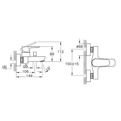 Artema Flow Soft Banyo Bataryası A42946, Krom - 2
