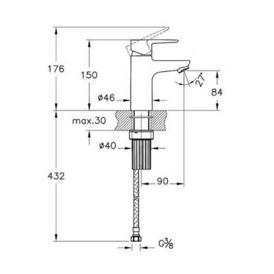 Artema Flow Soft Lavabo Bataryası A42988, Krom - 3