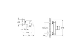 Artema Flow Square A42931 Duş Bataryası, Krom - 2