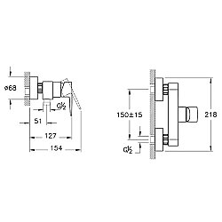 Artema Flow Square A42931 Duş Bataryası, Krom - 2