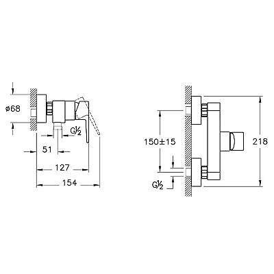 Artema Flow Square A42931 Duş Bataryası, Krom - 2