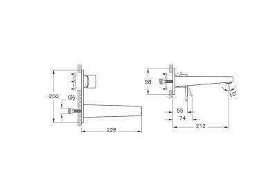 Artema Flow Square A43180 Ankastre Lavabo Bataryası, Krom - 2