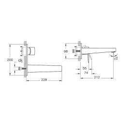 Artema Flow Square A43180 Ankastre Lavabo Bataryası, Krom - 2