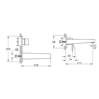 Artema Flow Square A43180 Ankastre Lavabo Bataryası, Krom - 2