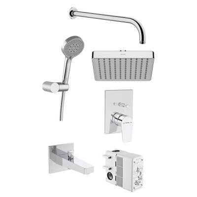Artema Flow Square A49322 Ankastre Banyo Seti, Krom - 1