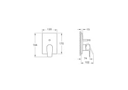 Artema Flow Square Ankastre Banyo Bataryası A43208 Sıva Üstü Grubu - Krom - 2