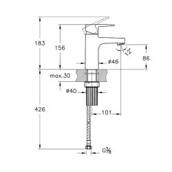 Artema Flow Square Lavabo Bataryası A43044, Krom - 3