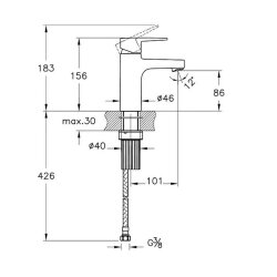Artema Flow Square Lavabo Bataryası A4304436ENR, Mat Siyah - 2
