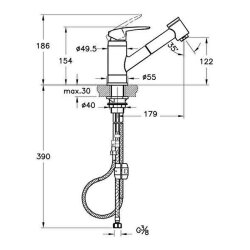 Artema Harmony Eviye Bataryası A41864 Pull-Out - Krom - 2