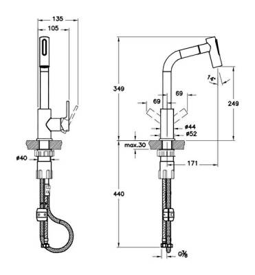 Artema Masterline Pull-Out Eviye Bataryası A42146 Krom - 3