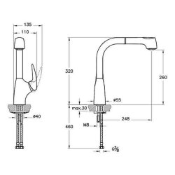Artema V3 Pull-Out Eviye Bataryası A42151 Krom - 2