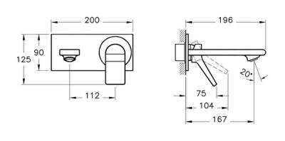 VitrA Memorıa Ankastre Lavabo Bataryası A42345 Sıva Üstü Grubu - Krom - 4
