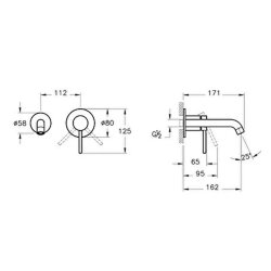 Artema Minimax Round A4353774 Ankastre Lavabo Bataryası Kısa, Soft Altın - 2