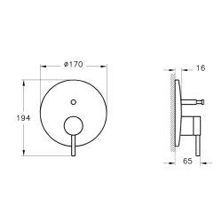 Artema Mınımax Round A4362036 Ankastre Mekanik Banyo Bataryası, Mat Siyah - 2