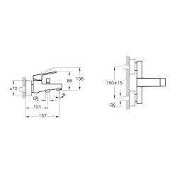 Artema Mınımax Square A4352074 Banyo Bataryası, Soft Altın - 2