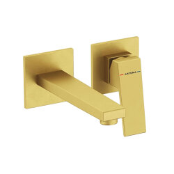 Artema Minimax Square A4359225 Ankastre Lavabo Bataryası Kısa, Fırçalı Altın