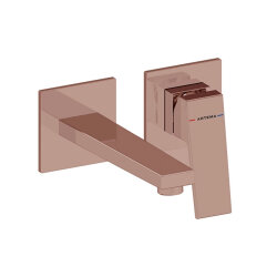 Artema Minimax Square A4359229 Ankastre Lavabo Bataryası Kısa, Soft Bakır