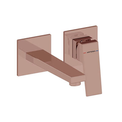 Artema Minimax Square A4359229 Ankastre Lavabo Bataryası Kısa, Soft Bakır - 1