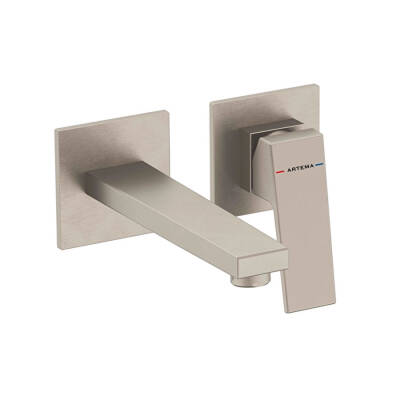 Artema Minimax Square A4359234 Ankastre Lavabo Bataryası Kısa, Fırçalı Nikel - 1