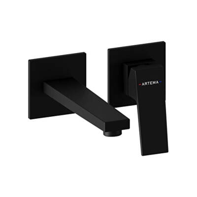 Artema Minimax Square A4359236 Ankastre Lavabo Bataryası Kısa, Mat Siyah - 1
